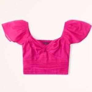Abercrombie Angel Sleeve Twist-Front Set Top (NWT)